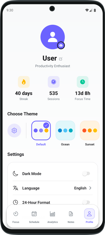 FocusPro Profile - Light Mode